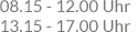 Heutige Sprechzeiten